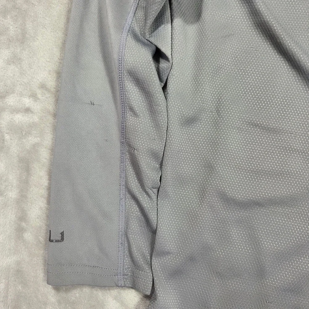 Huk Fishing Youth XL Grey Performance Long Sleeve Hooded Sun Shirt Mesh Panels